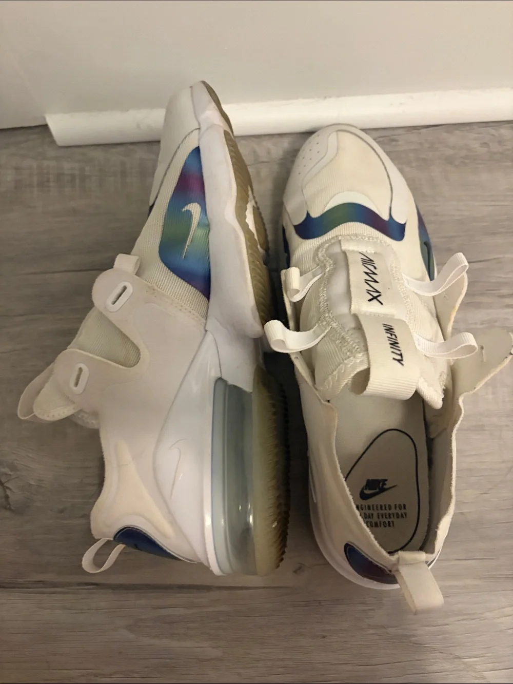 Nike Air Max Infinity White Sneakers with Iridescent Accent